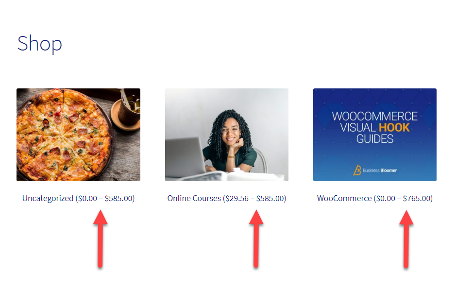 WooCommerce: Product Category Price Range